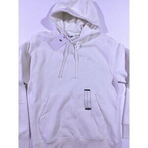 Nike Men's Pullover Hoodie White Crew Neck Long Sleeve Hooded Size S BV2654-134